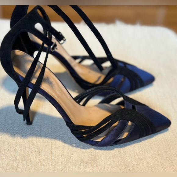 J.Crew Navy and Black Satin Heels - Picture 2 of 3